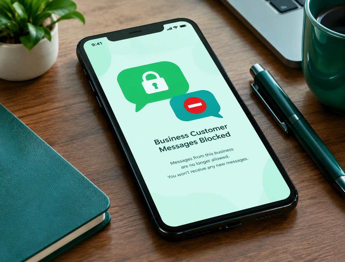 Celular com mensagens do WhatsApp comercial bloqueadas